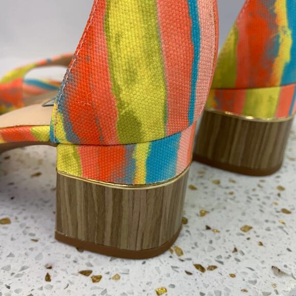 Alex Marie Deltan Style Cork Insert Block Heels Women's size 8.5, melon - Picture 10 of 14